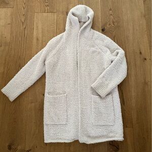 Cozy White Hooded Cardigan